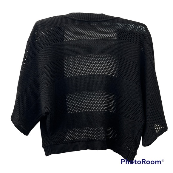 5/$20 Mesh Pattern Acrylic Short Sleeve Shrug Sweater - Picture 2 of 8
